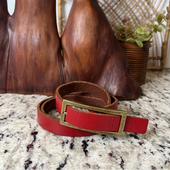 Urban Outfitters Accessories - Urban Outfitters Skinny Belt with Brass Rectangle Buckle